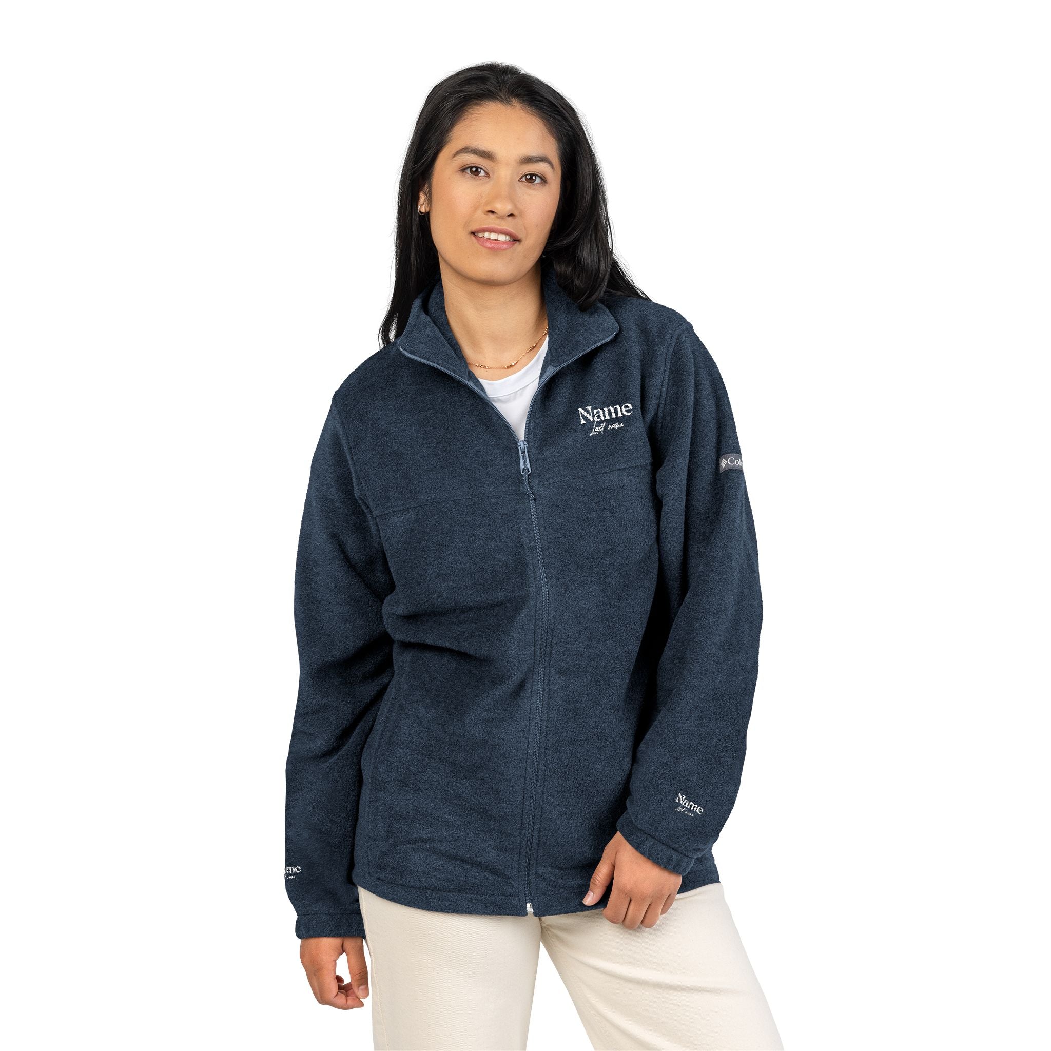 Embroidered Fleece Jacket — Personalized 'Name and last name' Logo Outdoor Zip-Up