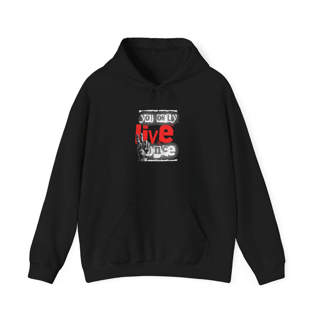 Live Once Retro Hoodie — 'You Only Live Once' Streetwear Pullover unisex