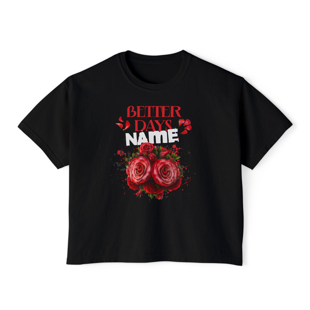 Better Days Name Floral Boxy Tee