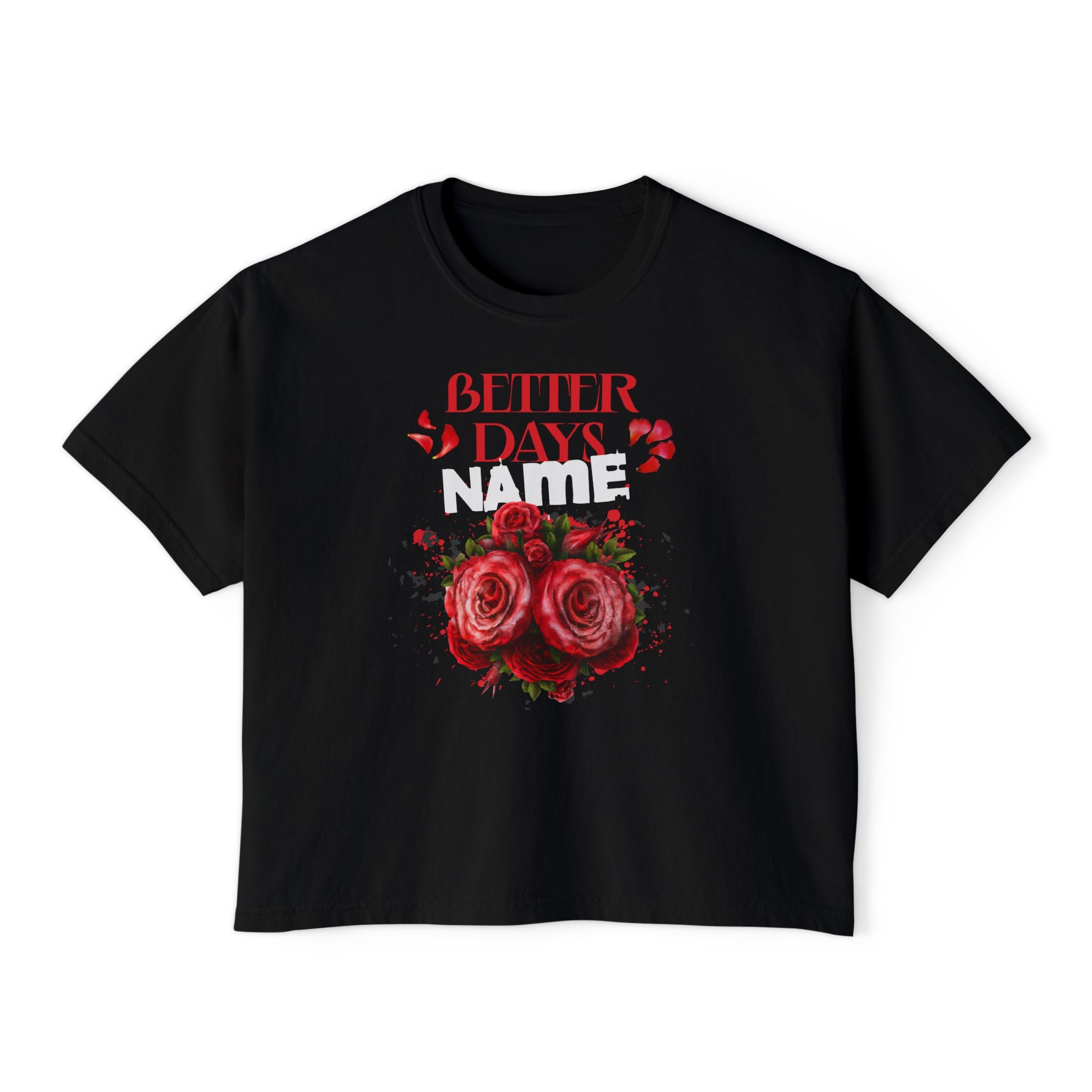 Better Days Name Floral Boxy Tee