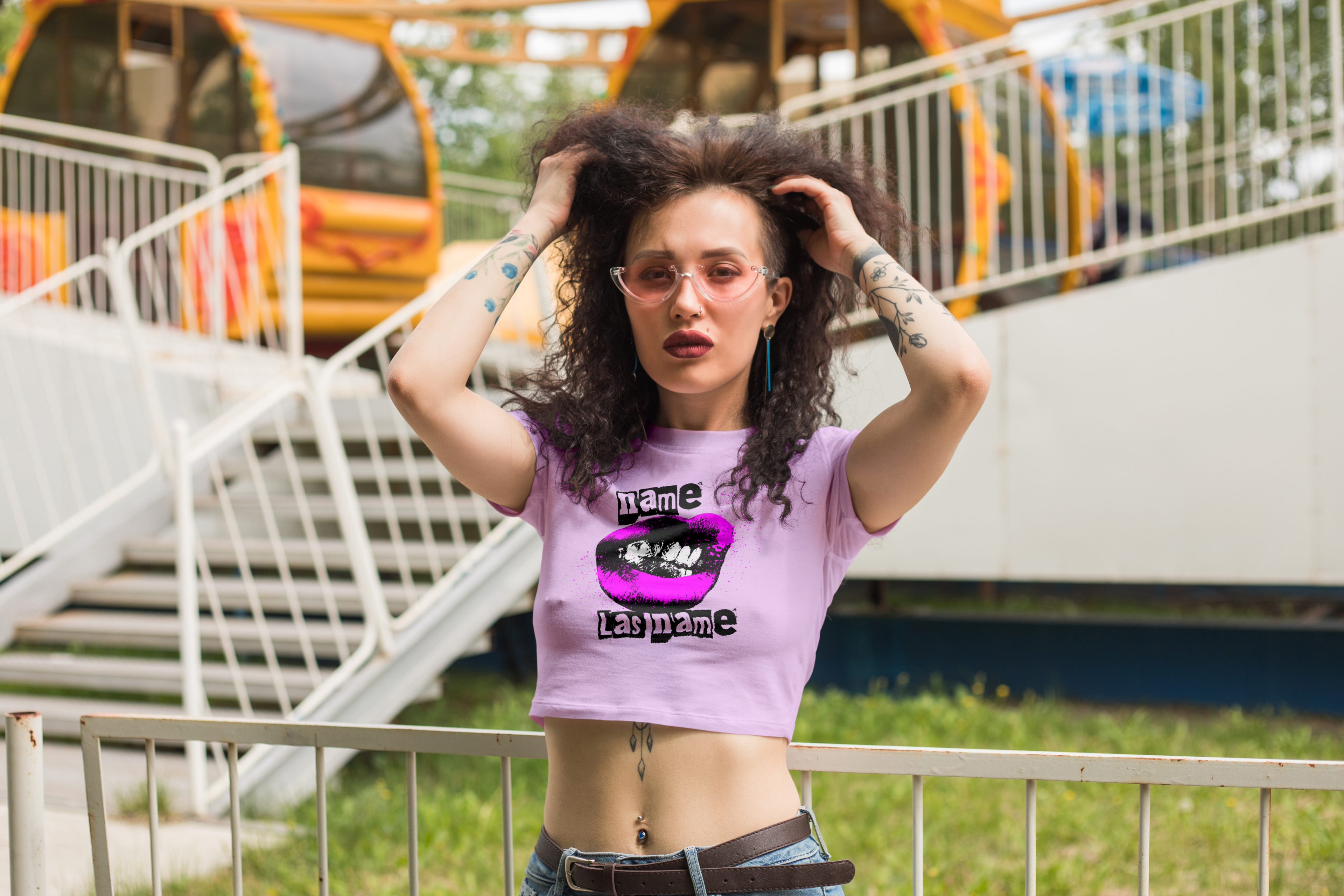 Sexy Lips Neon Edition, cropped t-shirt