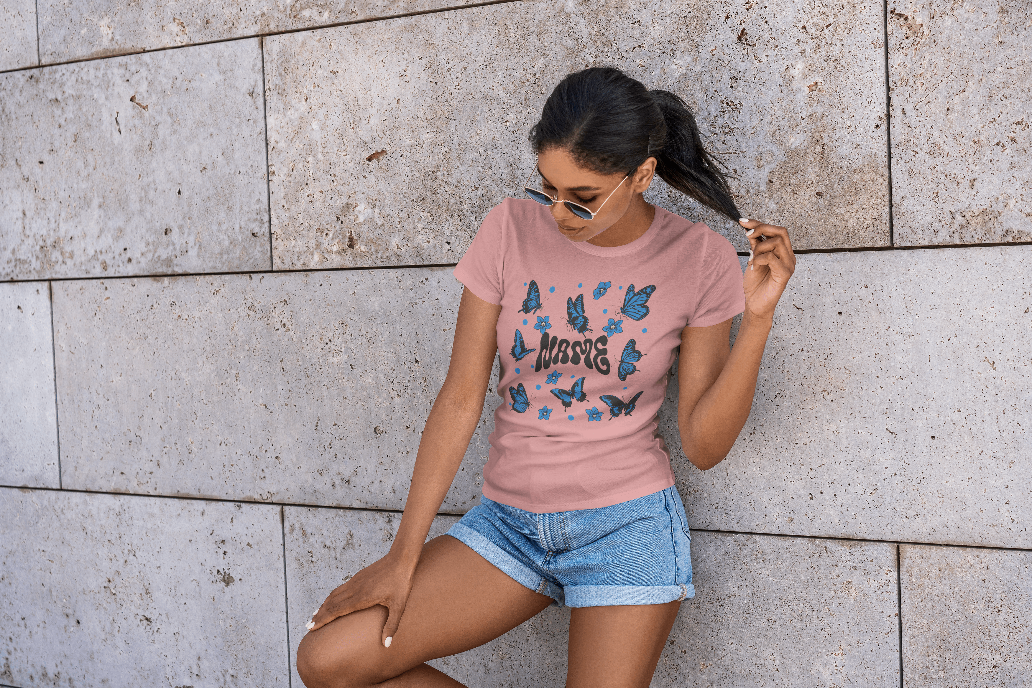 Custom Butterfly Name Tee