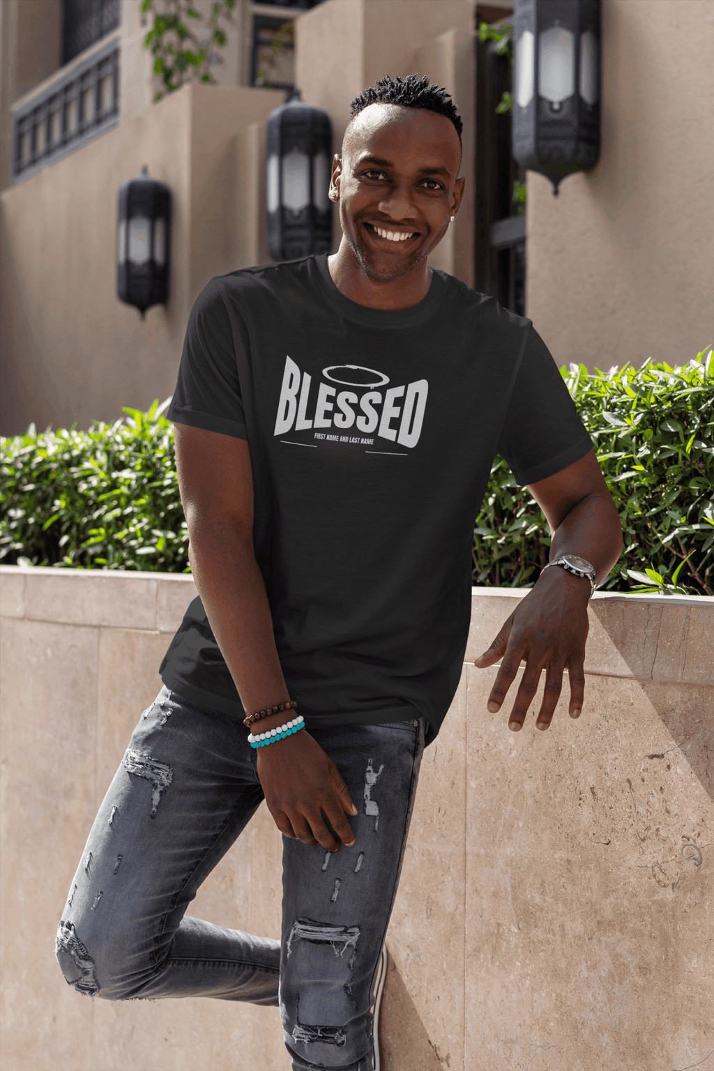 blessed personalized t-shirt with name and last name