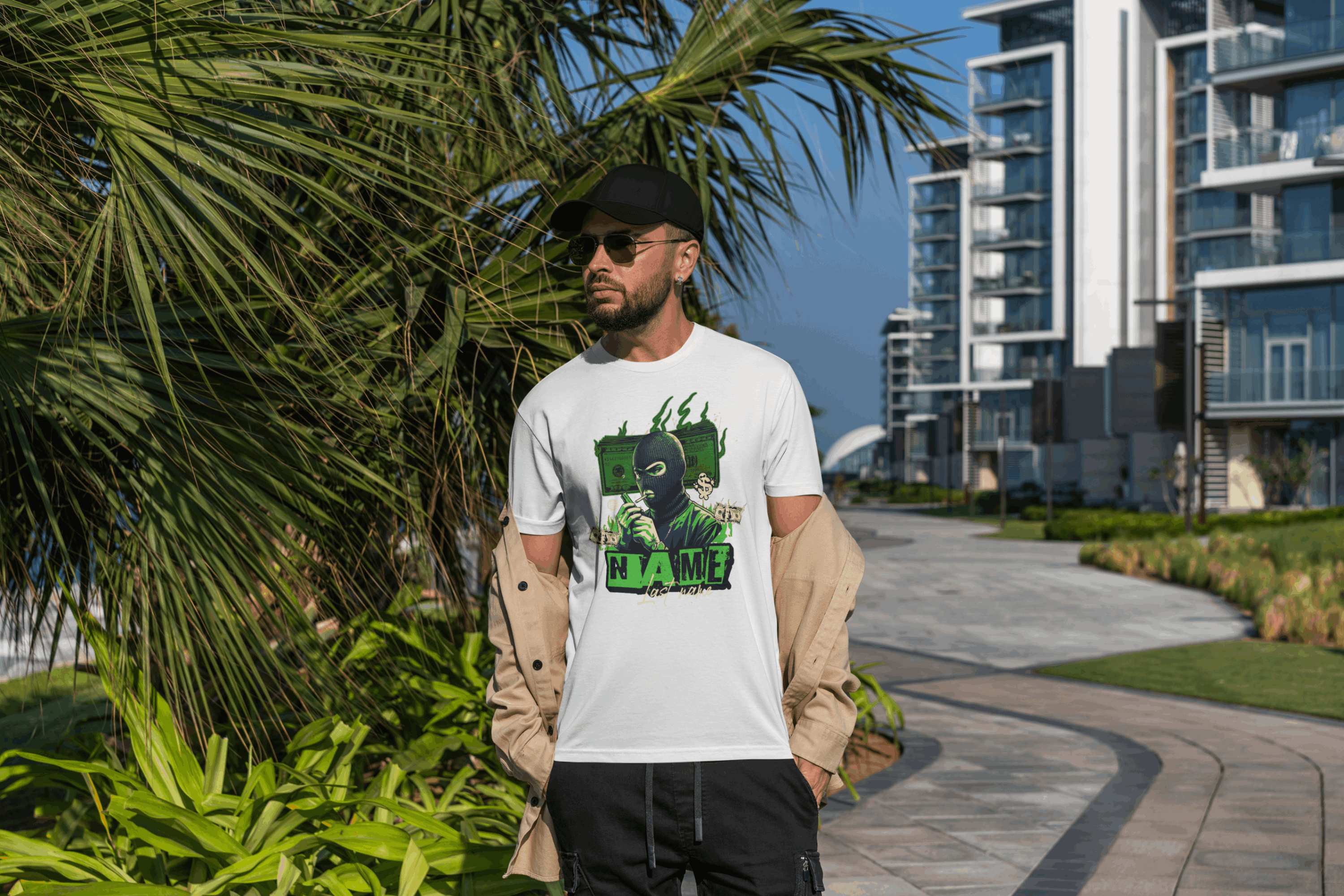 personalized shirt with urban design