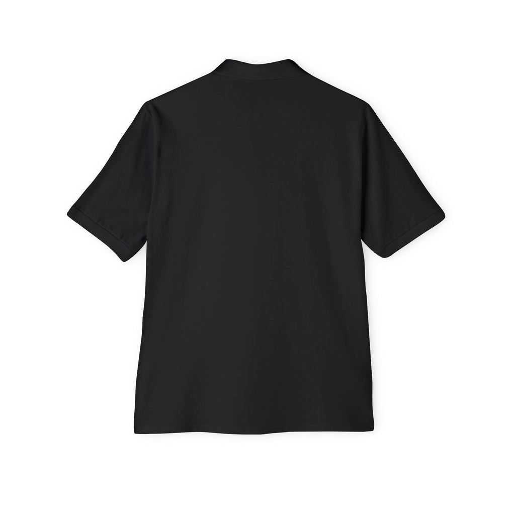 Men's Crown Logo Polo Shirt — Classic Black Piqué Collared Tee