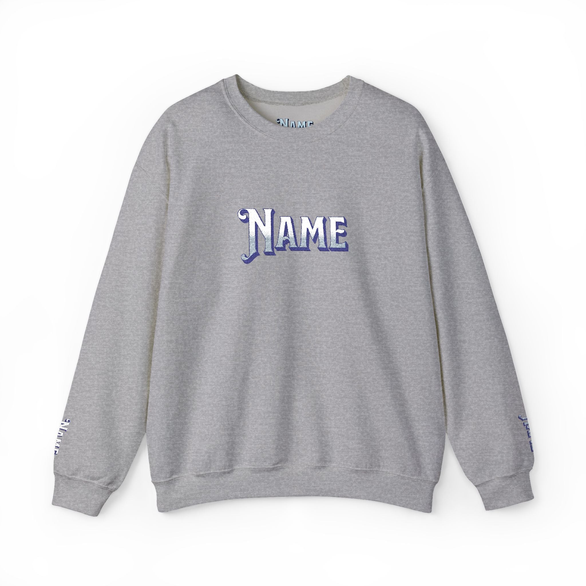 Custom embroidered Gothic Name Crewneck Sweatshirt unisex
