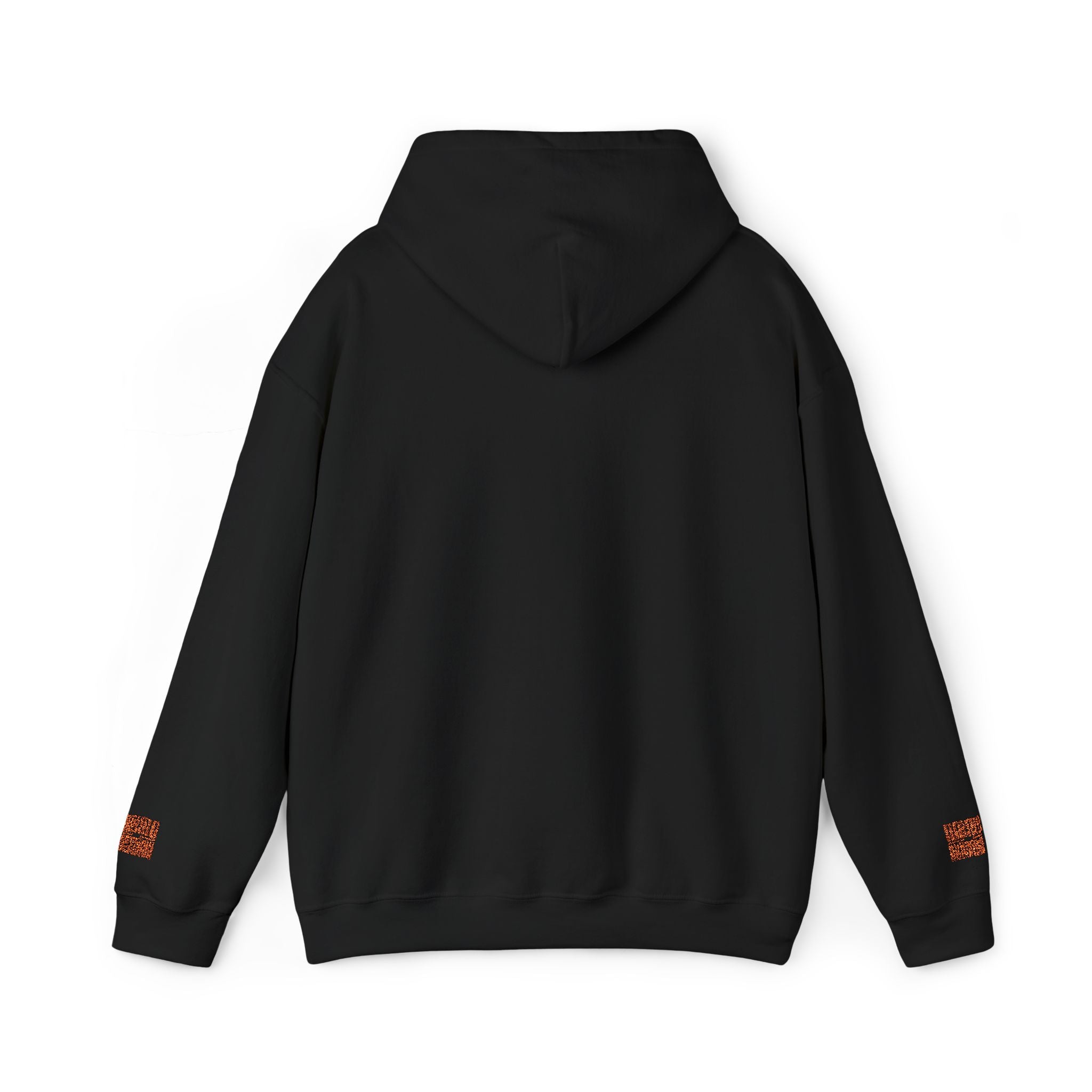 Personalized embroidered  Hoodie — Retro Orange Geometric 'Name and last Name' Graphic Pullover