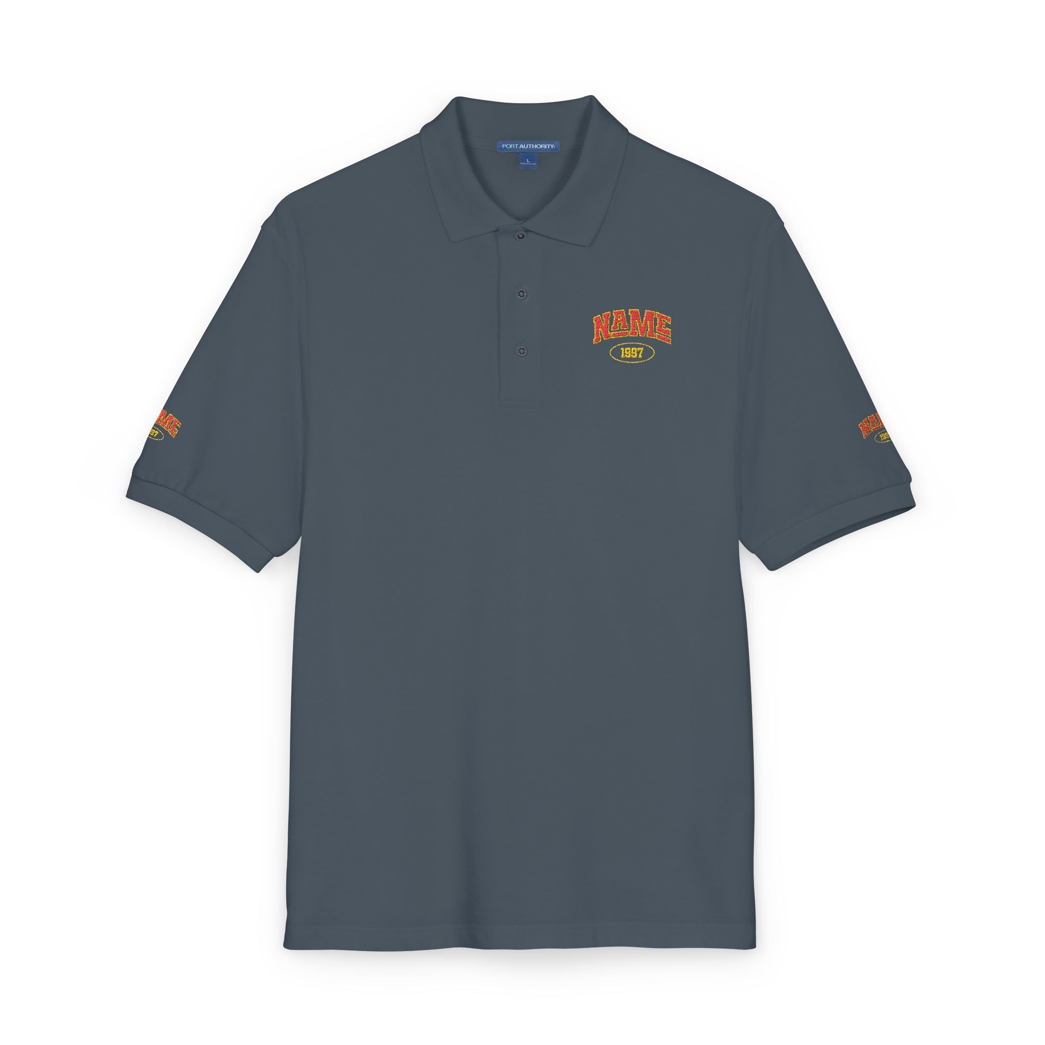 Polo Shirt with embroidered name and year of birth personalization