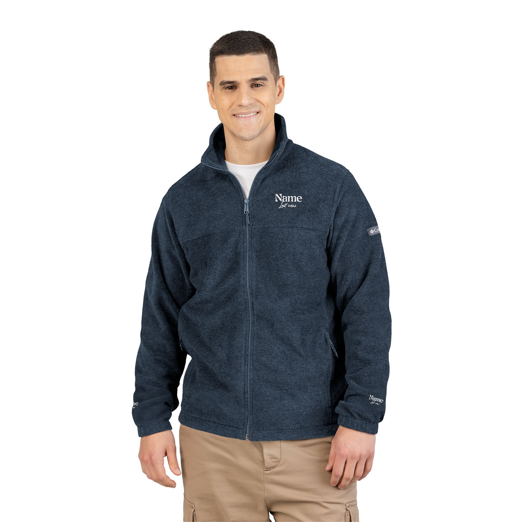 Embroidered Fleece Jacket — Personalized 'Name and last name' Logo Outdoor Zip-Up