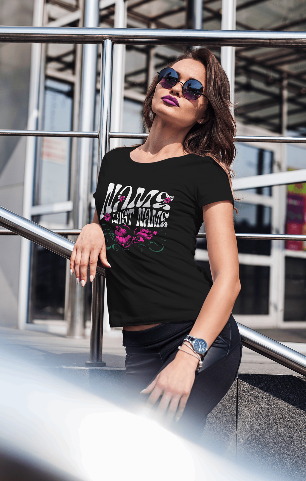Custom Groovy Flower Name Tee