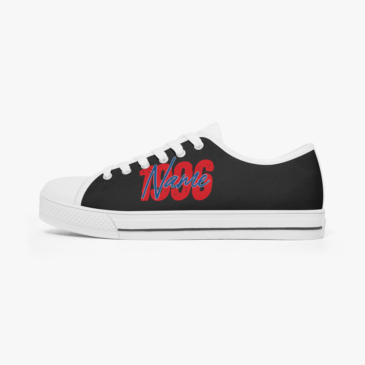 1048. Classic Low-Top Canvas Shoes - White/Black  (personalized)