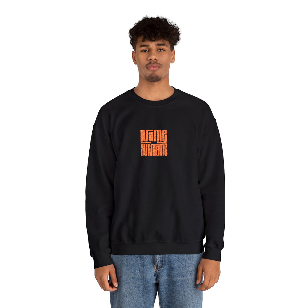 Minimal Embroidered Name Crewneck Sweatshirt — Personalized Monogram Center Chest