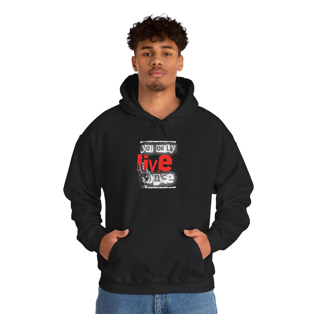 Live Once Retro Hoodie — 'You Only Live Once' Streetwear Pullover unisex