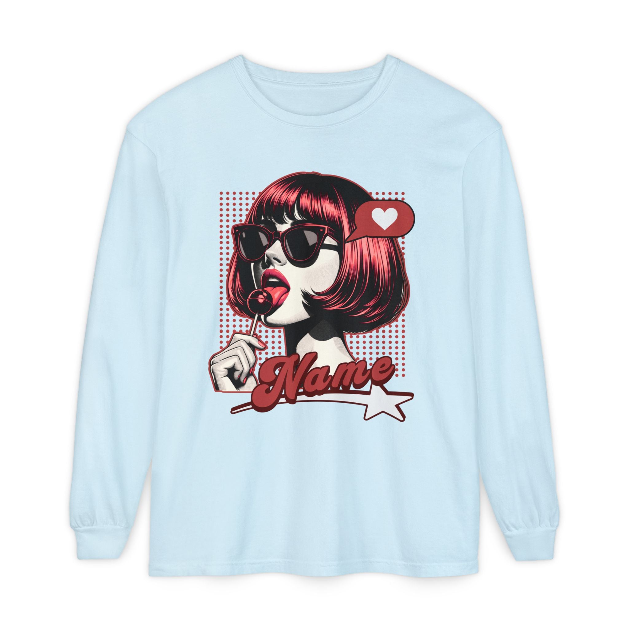 Pop Art Lollipop Girl Long Sleeve Tee
