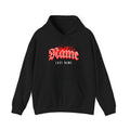 Flaming Name and last name Custom Hoodie — Gothic Red Flame Streetwear unisex