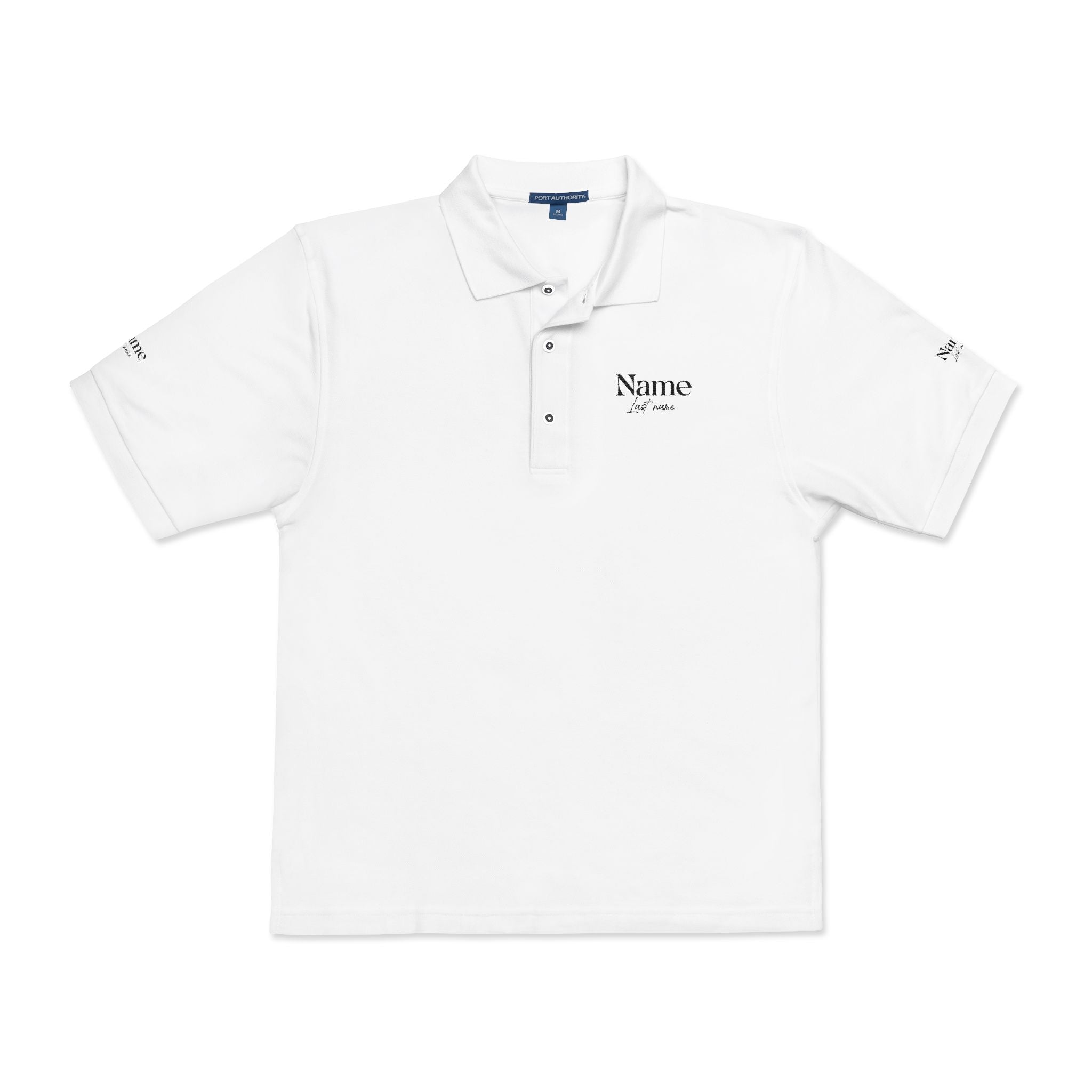 Embroidered Classic Polo Shirt — personalize your name and last name.