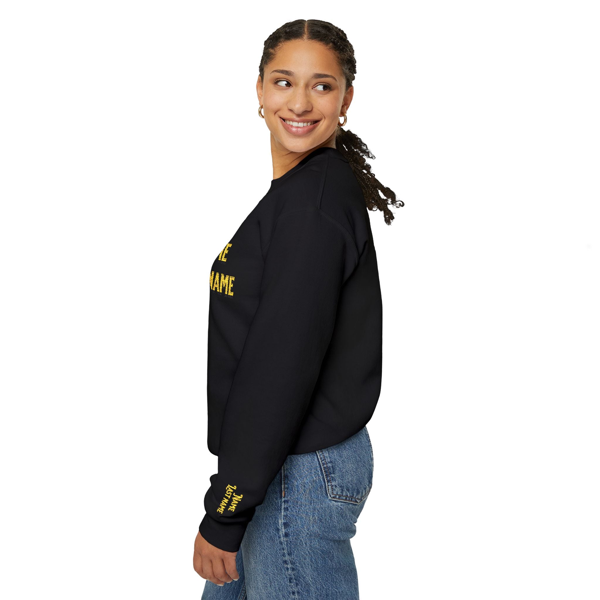 Personalized embroidered Gold Gothic Crewneck Sweatshirt unisex