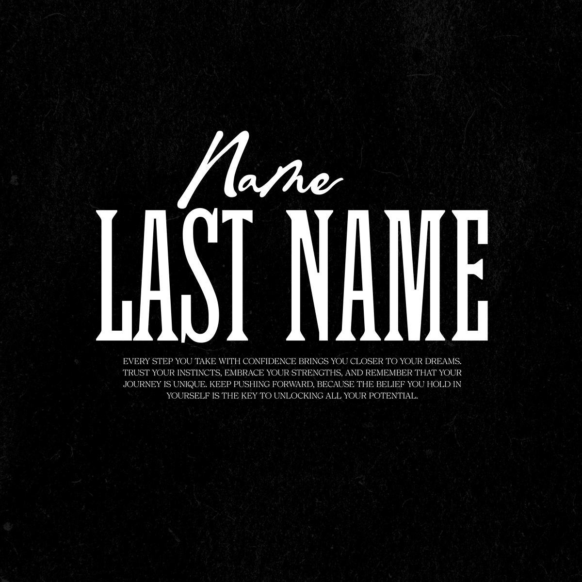 Personalized hoodie with name, last name, and a personal phrase that represents you — unisex.