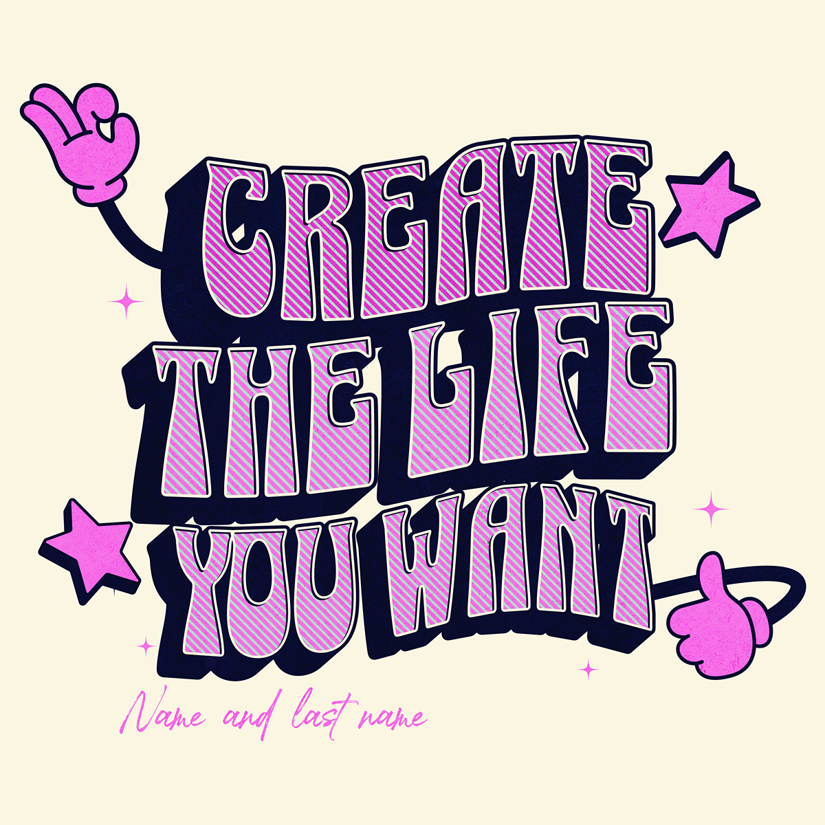 Retro Pink Motivational Shirt — Personalized with Your Name