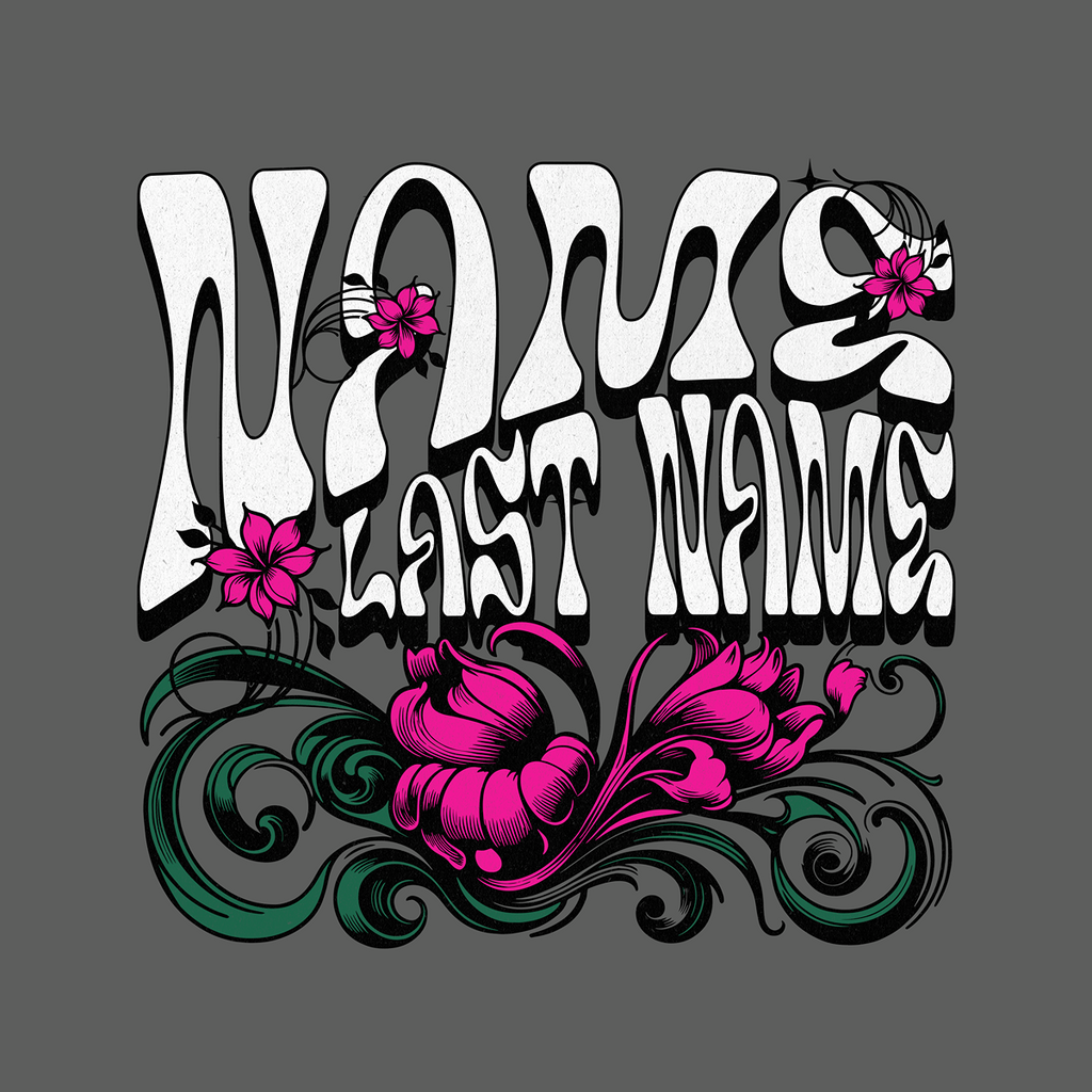 Custom Groovy Flower Name Tee