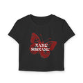 Custom Crop T-Shirt with Name and Surname – Vintage Red Butterfly Design 🦋🔥