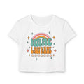 Retro Rainbow Personalized Crop Top — Custom Name & Last Name Shirt