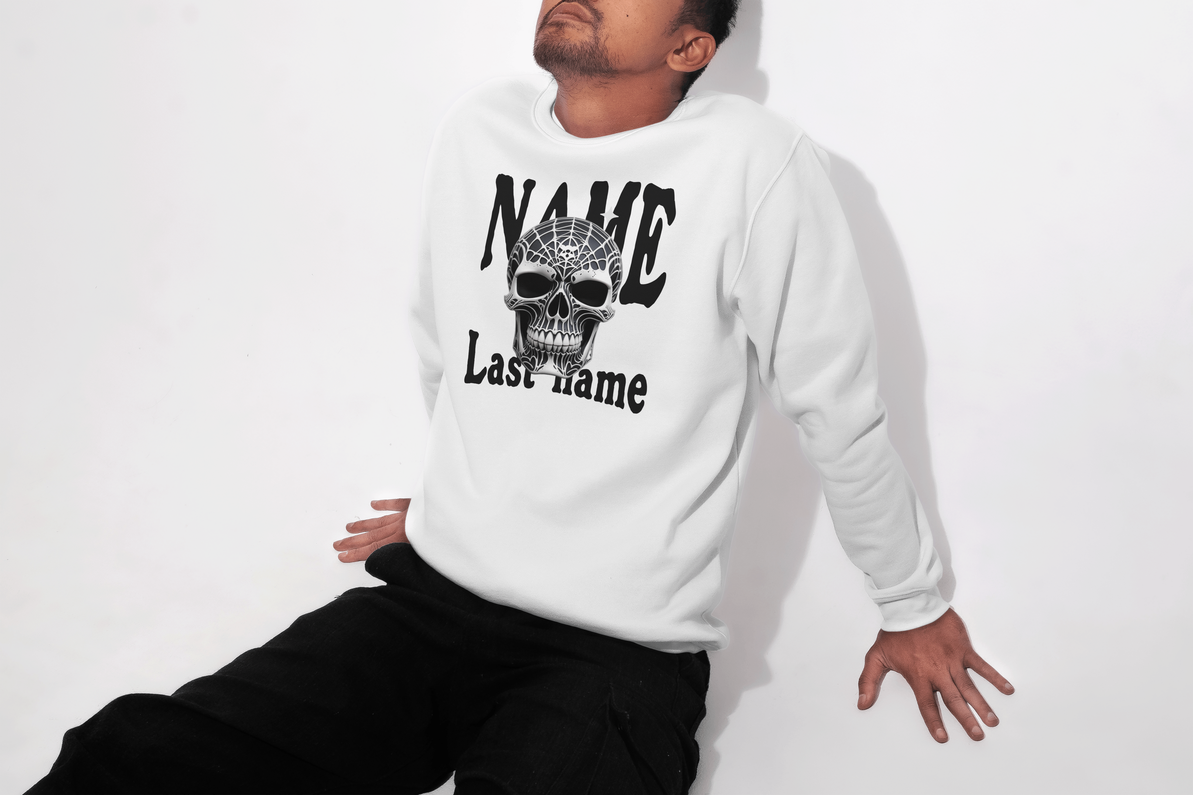 Skull Name Personalized Crewneck Sweatshirt