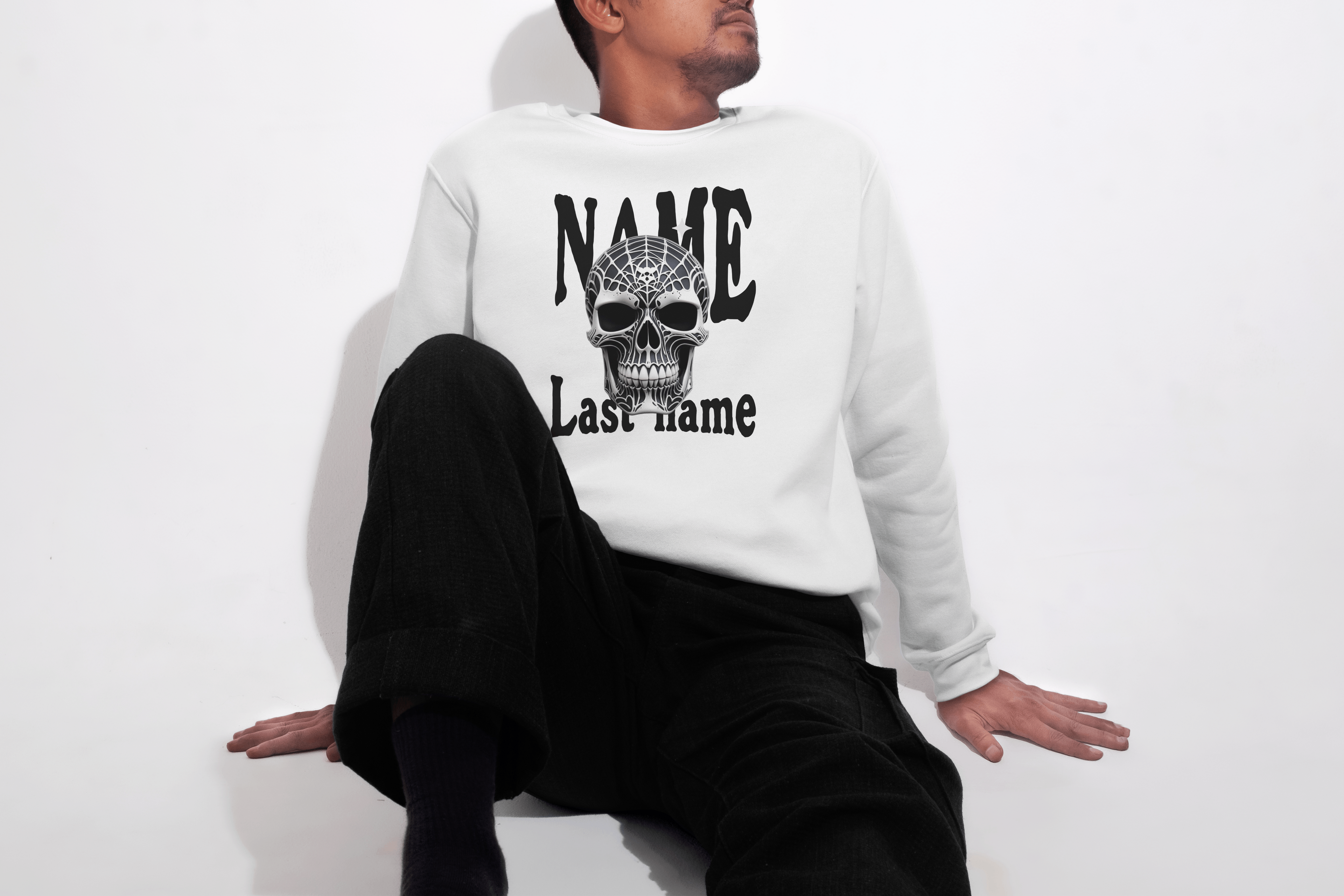 Skull Name Personalized Crewneck Sweatshirt