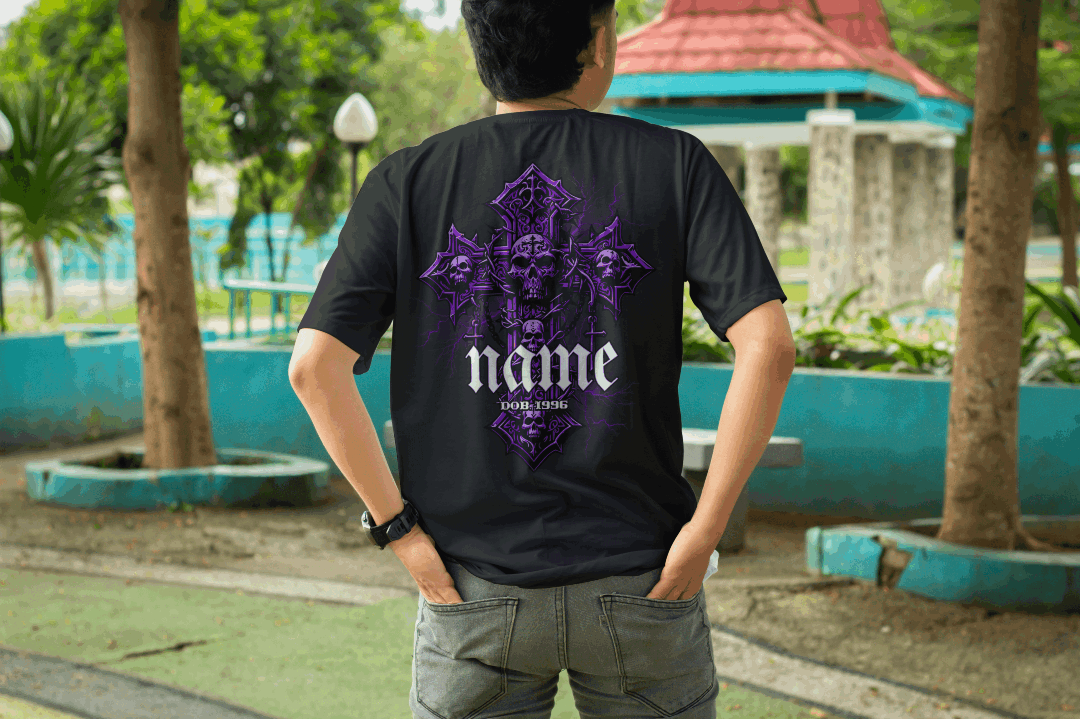 personalized t-shirt with a cross design