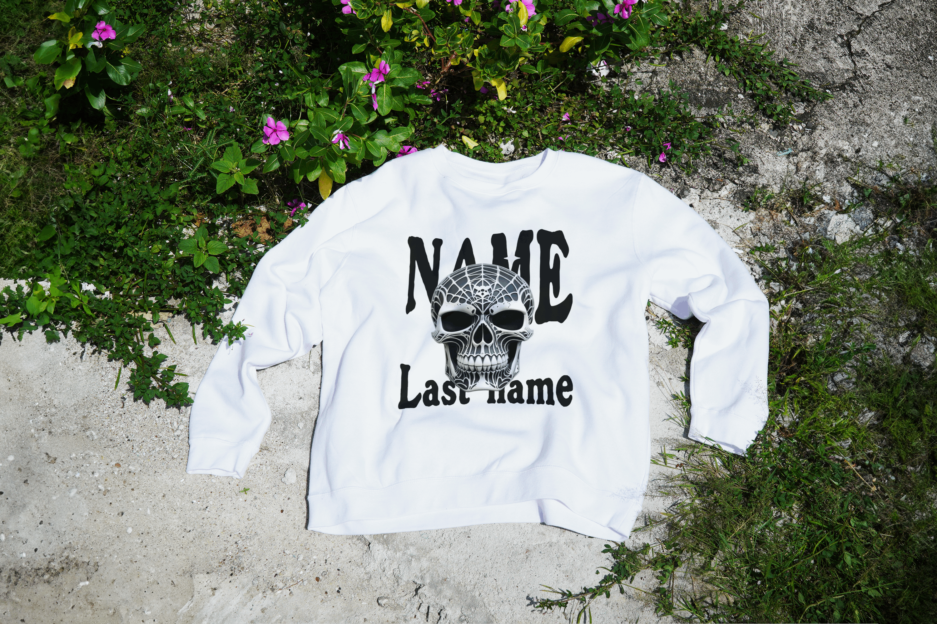 Skull Name Personalized Crewneck Sweatshirt