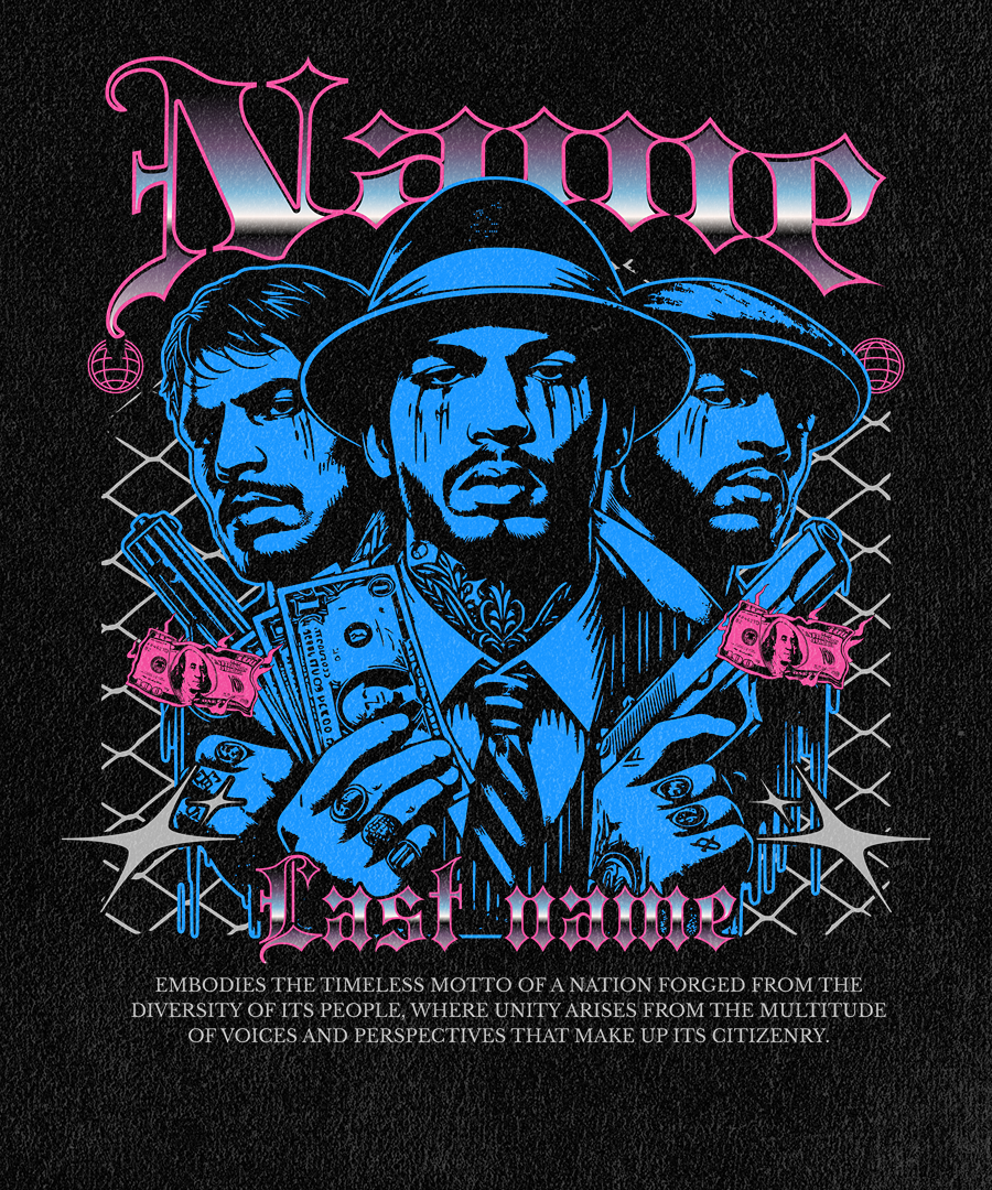 Personalized Gangster Art Sweatshirt  — Custom Name & Last Name Streetwear