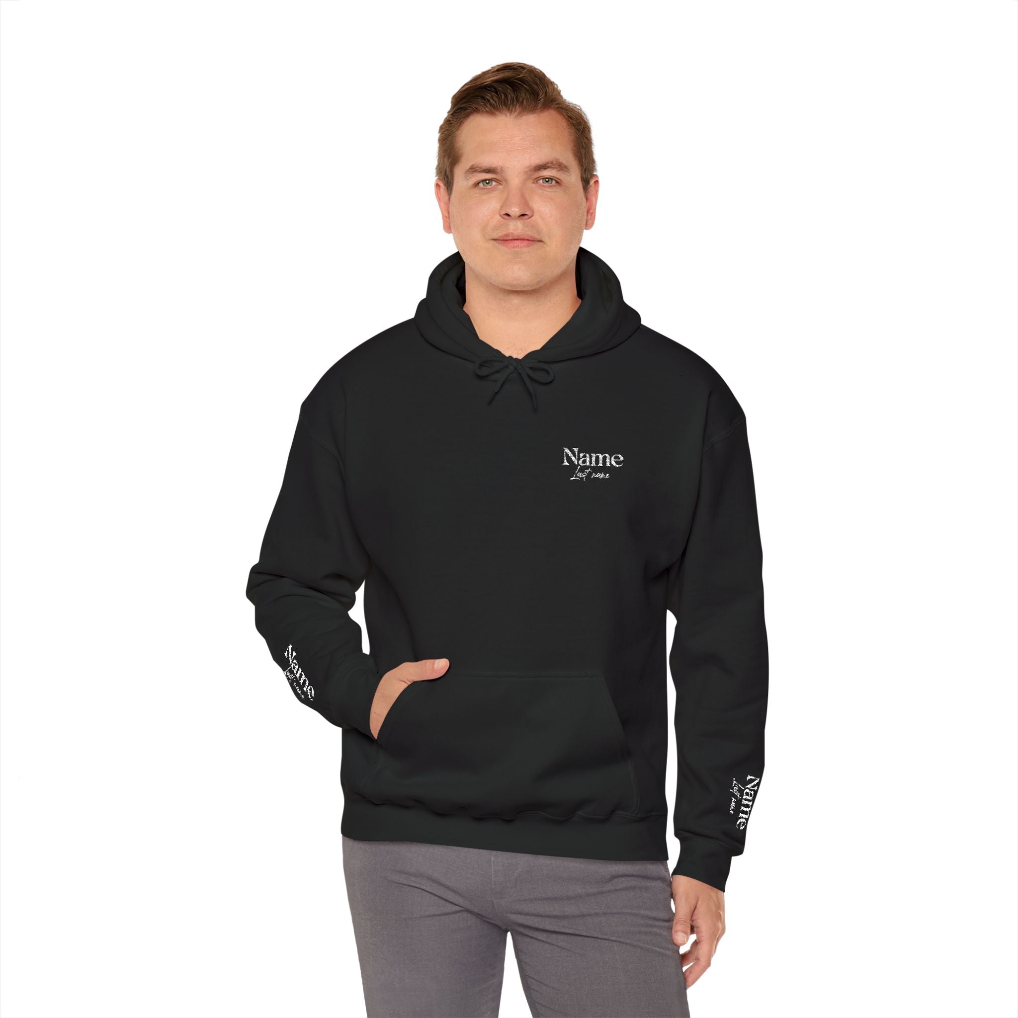 Personalized embroidered name and last name hoodie — Custom “Name Last Name