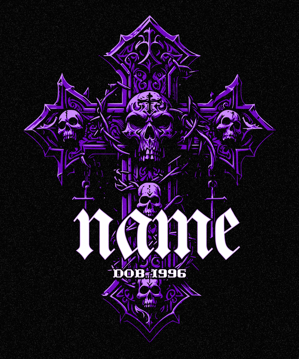 personalized t-shirt with a cross design