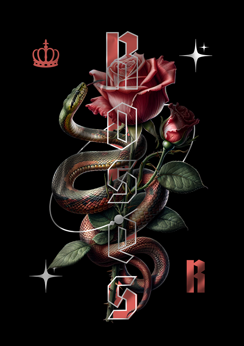 Gothic Rose Personalized Hoodie – Name and Last Name on the Front and Back unisex