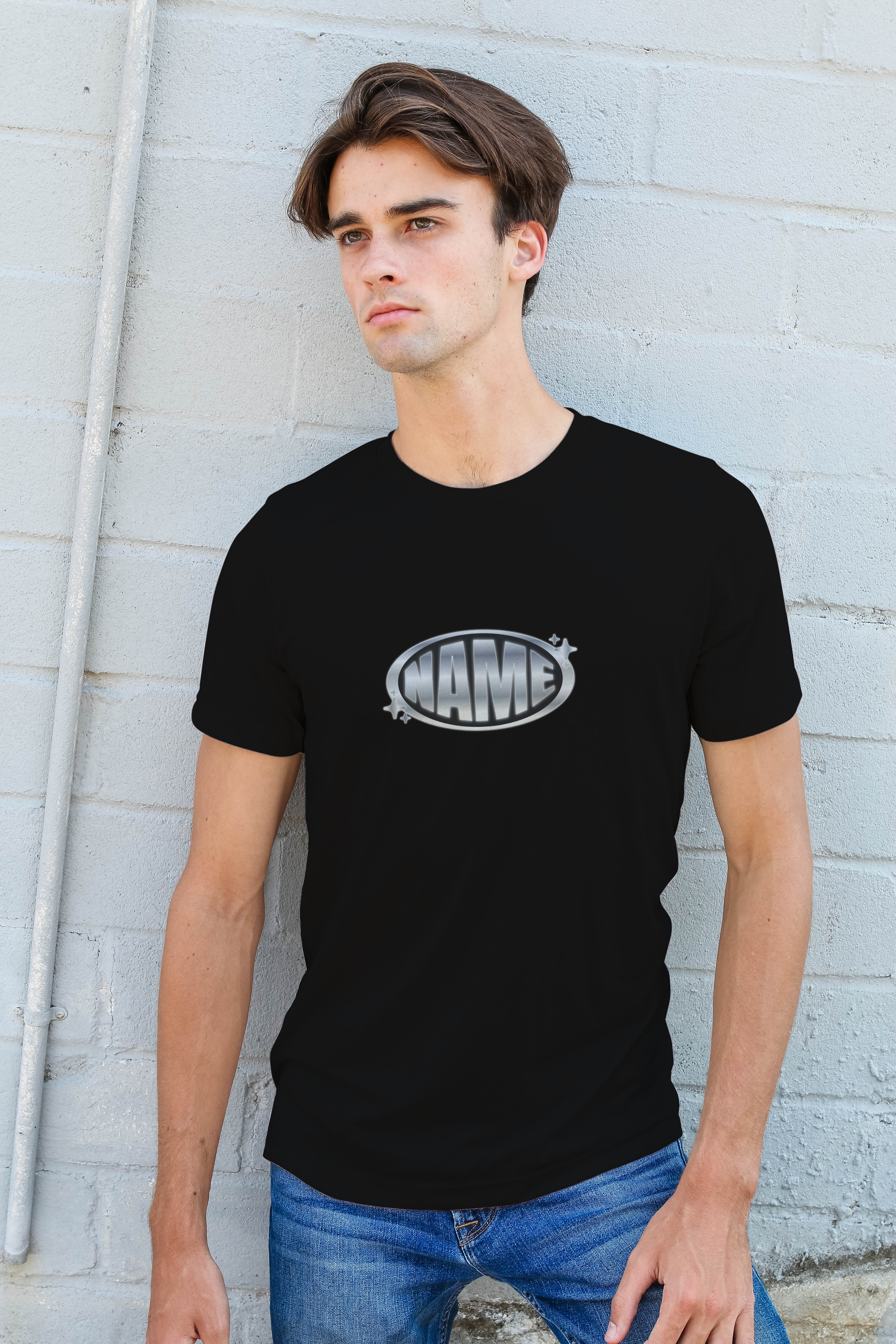 personalized t-shirt with metallic color design