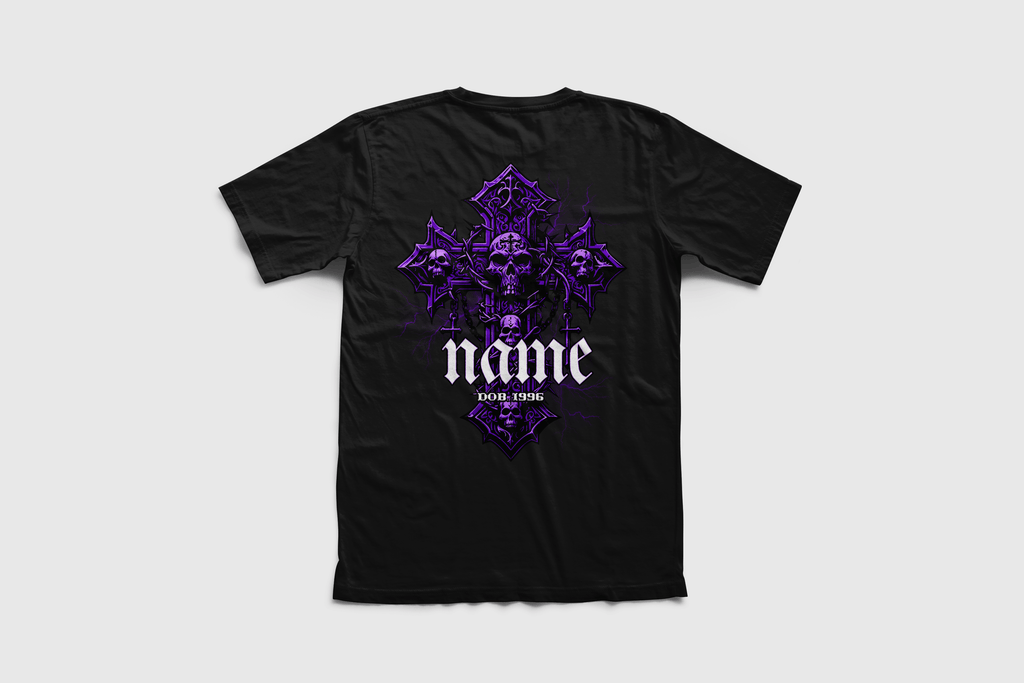 personalized t-shirt with a cross design