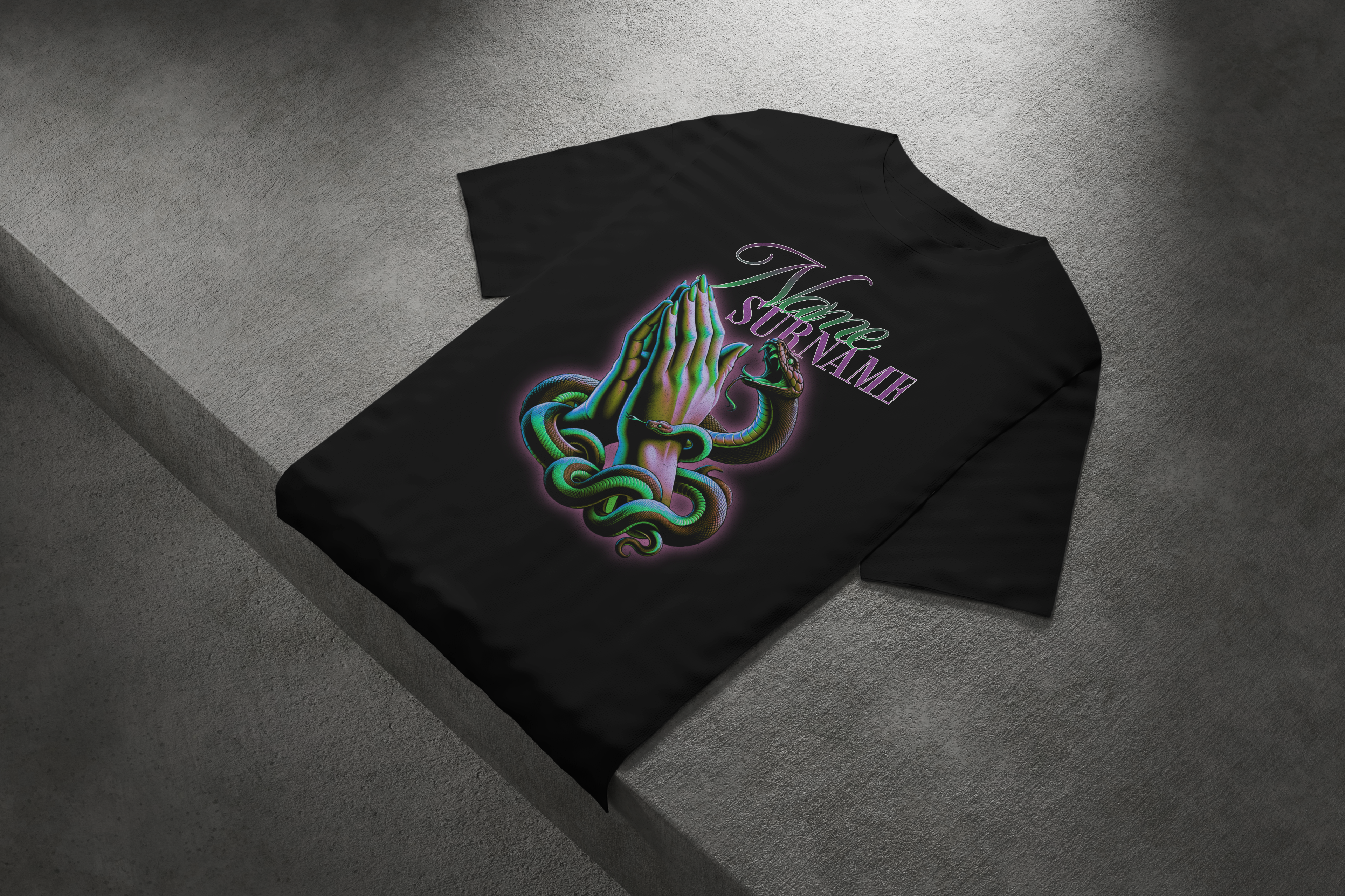 personalized t-shirt with praying hands design