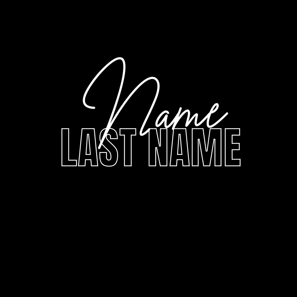 personalize your name and last name in embroidery with a unique design unisex